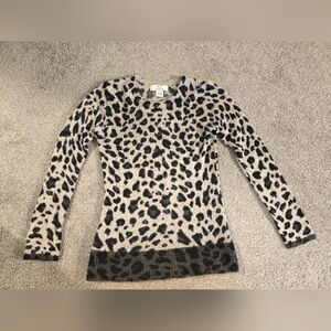 Magaschoni Animal Print Sweater - Black and Cream